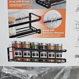 Spice Rack Organizer with Jars - Black